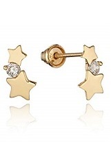 delightful star cz toddler stud earrings